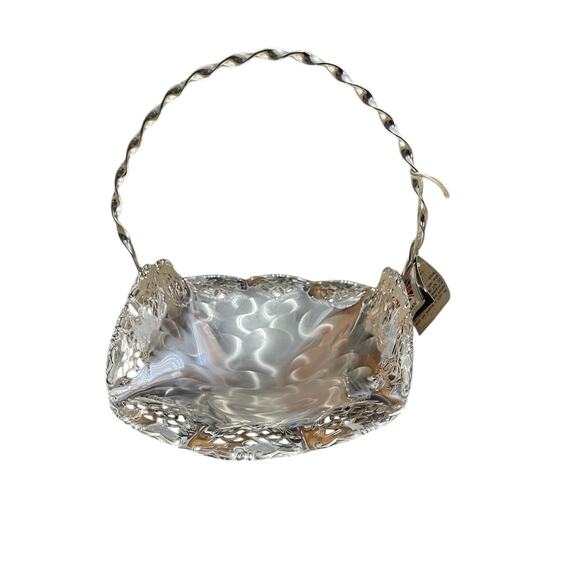 Vintage Queen Anne Silver Plated Footed Oval Serving Basket Moveable Handle NEW - Picture 5 of 13